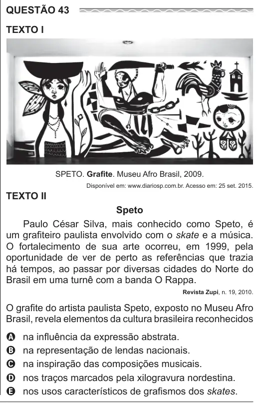 Imagem da questão 43 do ENEM 2017
