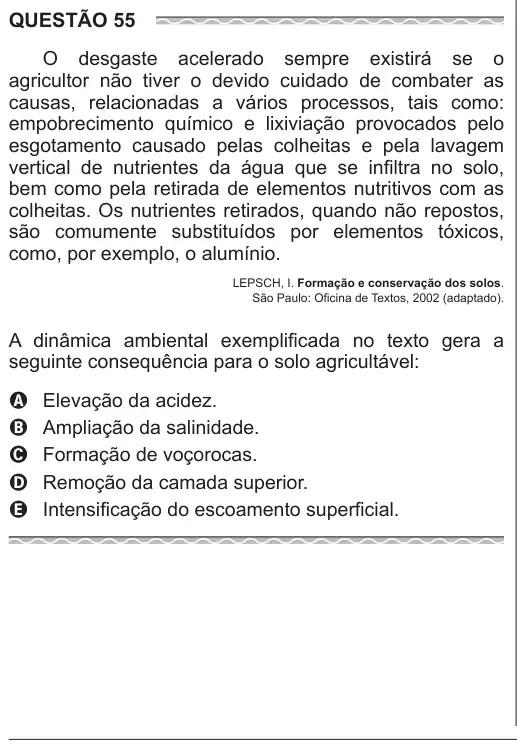 Imagem da questão 55 do ENEM 2017