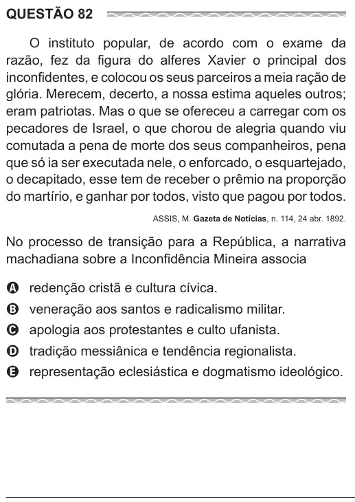 Imagem da questão 82 do ENEM 2017