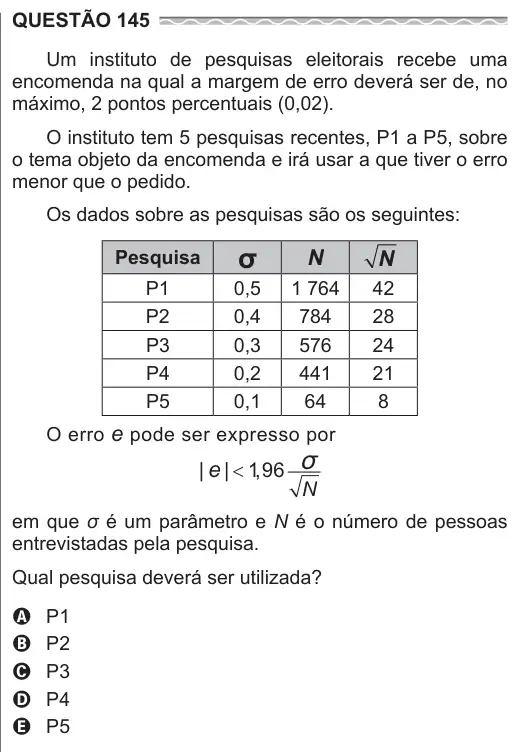 Imagem da questão 145 do ENEM 2017