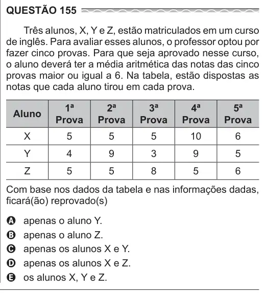 Imagem da questão 155 do ENEM 2017