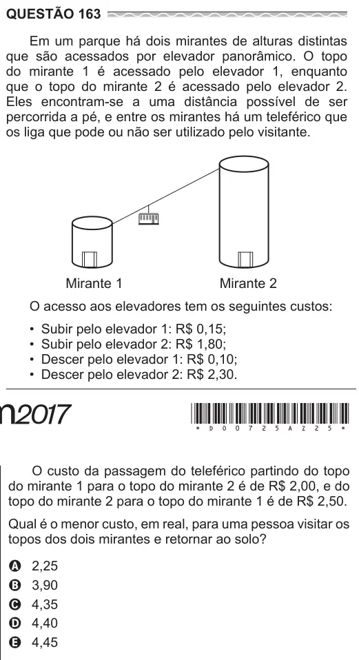 Imagem da questão 163 do ENEM 2017