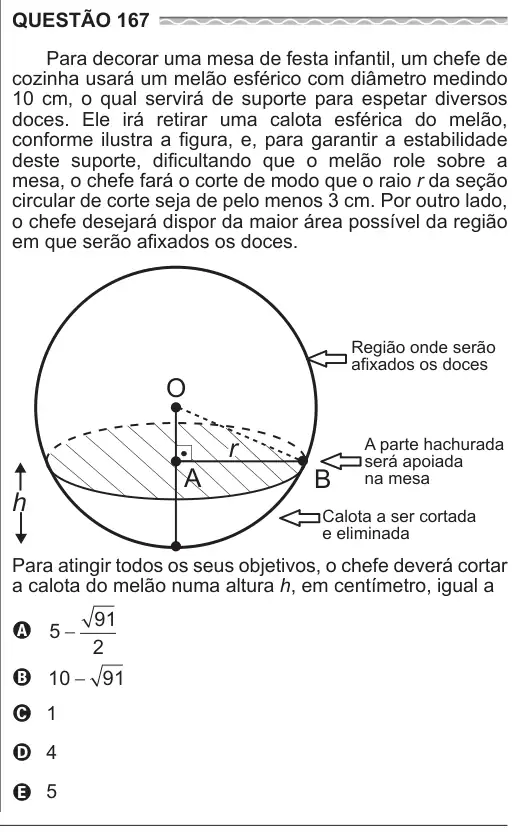 Imagem da questão 167 do ENEM 2017
