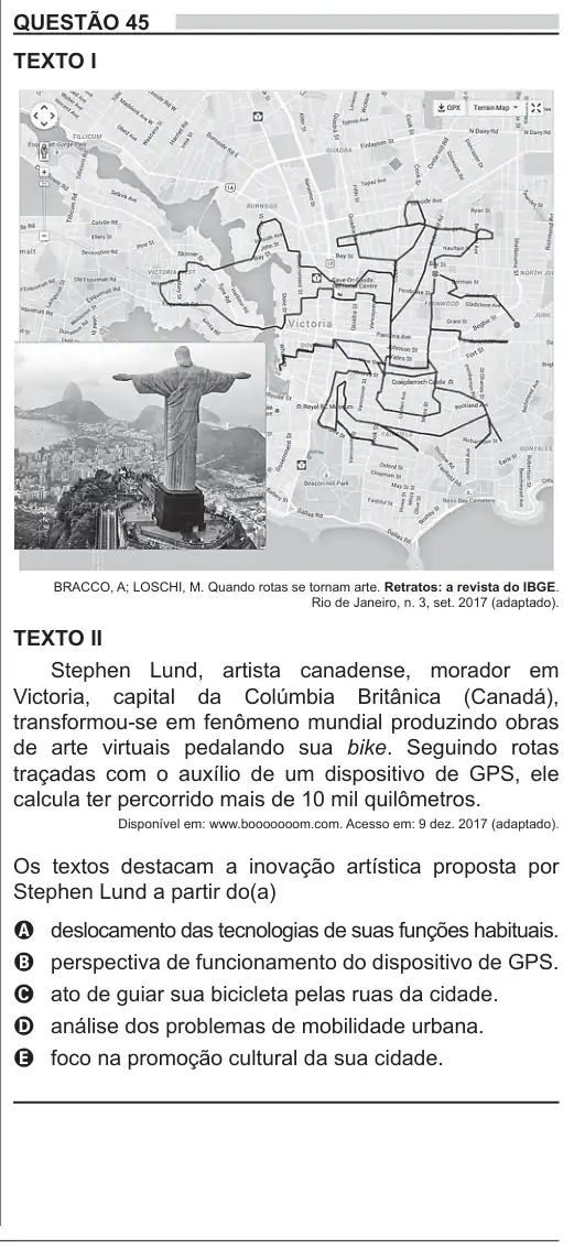 Imagem da questão 45 do ENEM 2018