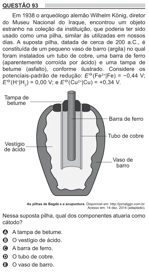 Imagem da questão 93 do ENEM 2018