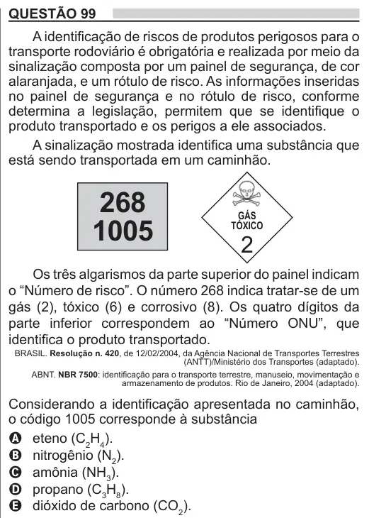 Imagem da questão 99 do ENEM 2018
