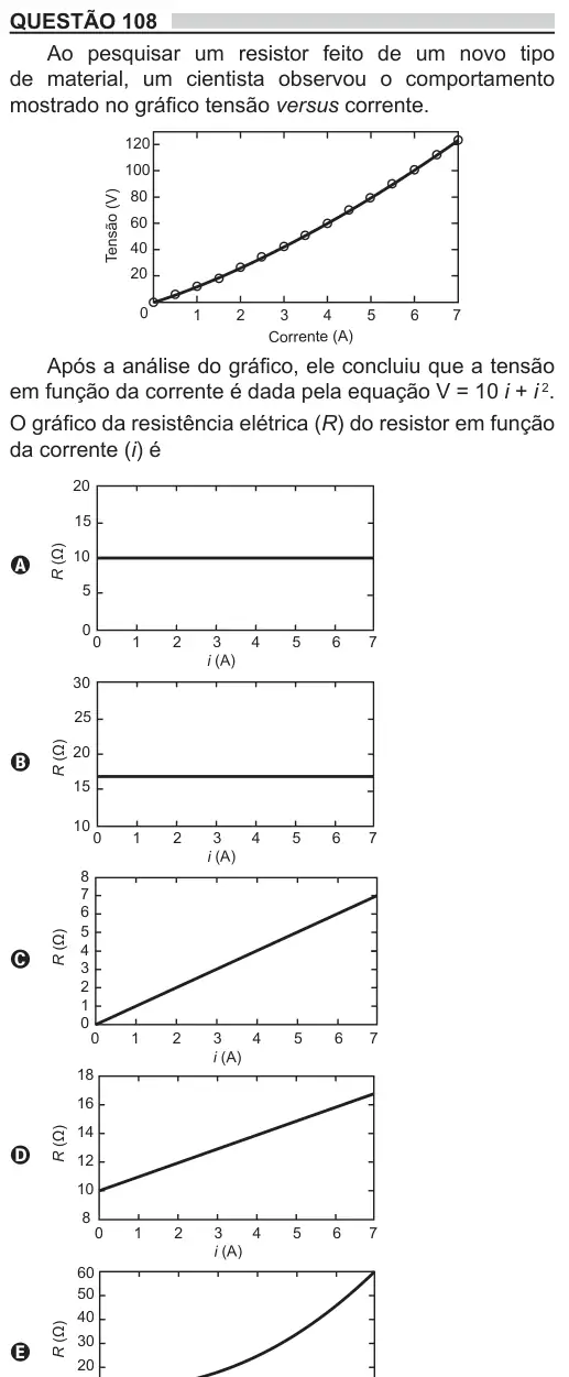 Imagem da questão 108 do ENEM 2018