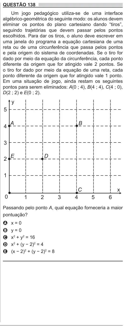 Imagem da questão 138 do ENEM 2018