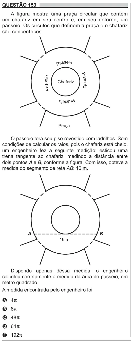 Imagem da questão 153 do ENEM 2018