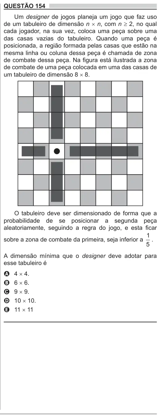 Imagem da questão 154 do ENEM 2018
