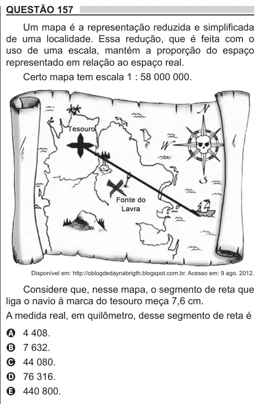 Imagem da questão 157 do ENEM 2018