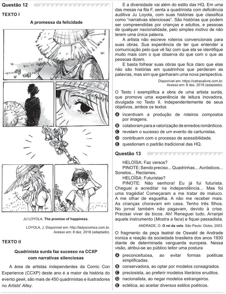 Imagem da questão 12 do ENEM 2019