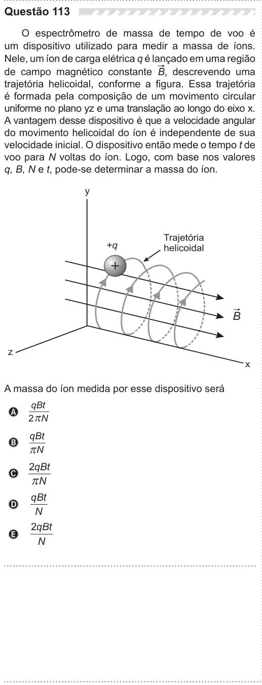 Imagem da questão 113 do ENEM 2019