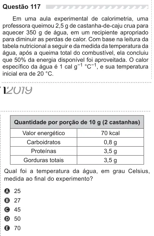 Imagem da questão 117 do ENEM 2019
