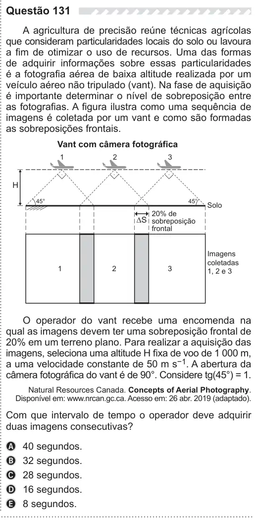 Imagem da questão 131 do ENEM 2019