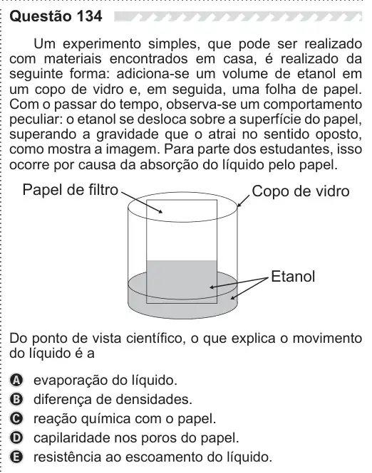 Imagem da questão 134 do ENEM 2019
