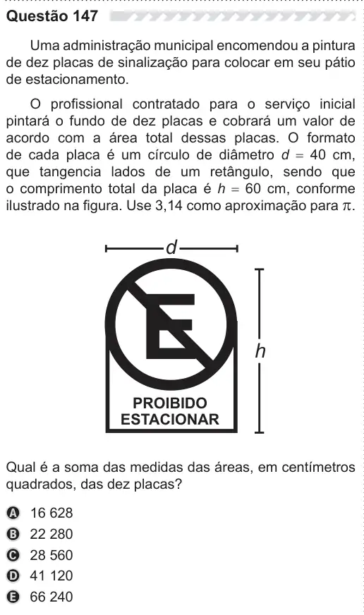 Imagem da questão 147 do ENEM 2019