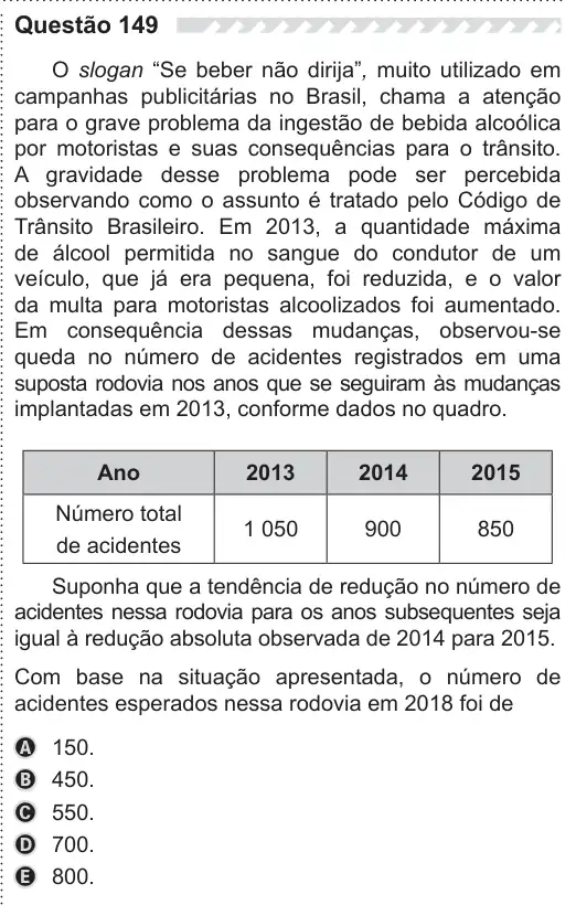 Imagem da questão 149 do ENEM 2019