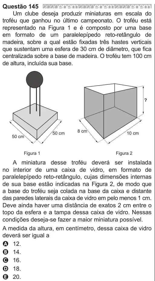 Imagem da questão 145 do ENEM 2020