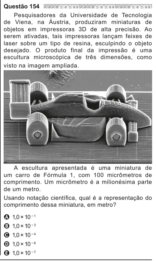 Imagem da questão 154 do ENEM 2020