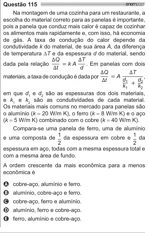 Imagem da questão 115 do ENEM 2021