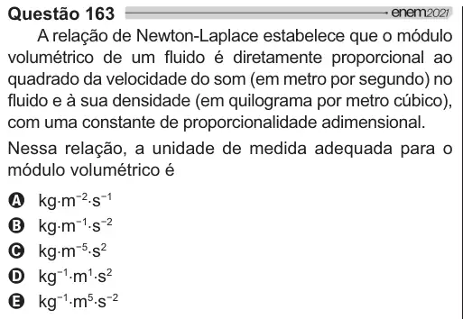 Imagem da questão 163 do ENEM 2021