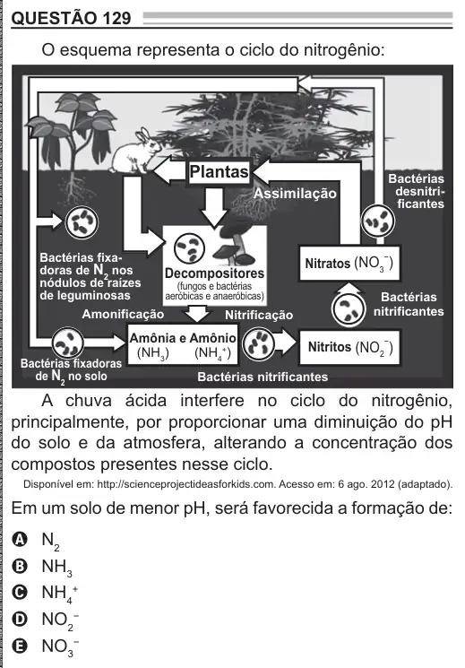 Imagem da questão 129 do ENEM 2022