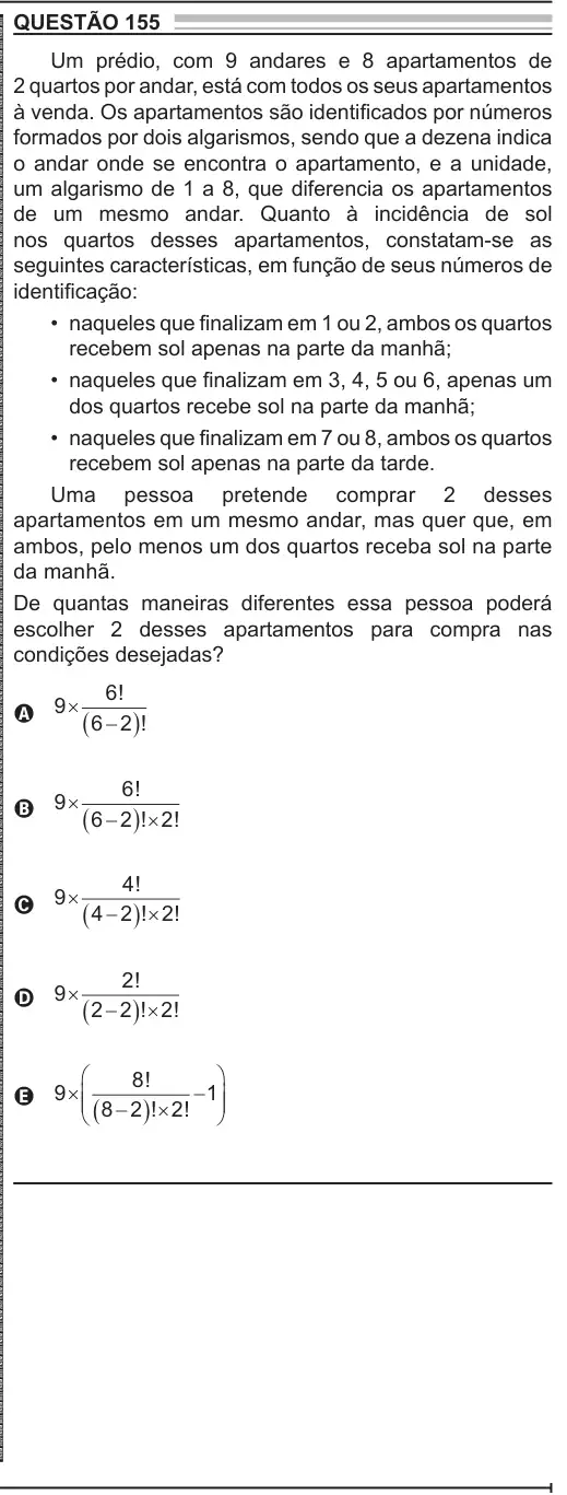 Imagem da questão 155 do ENEM 2022