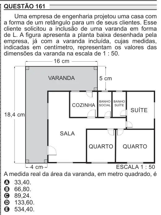 Imagem da questão 161 do ENEM 2022
