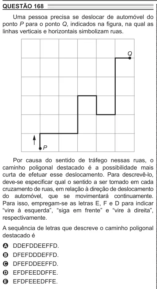 Imagem da questão 168 do ENEM 2022