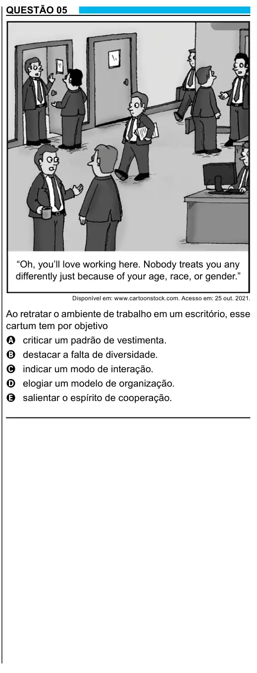 Imagem da questão 5 (inglês) do ENEM 2023