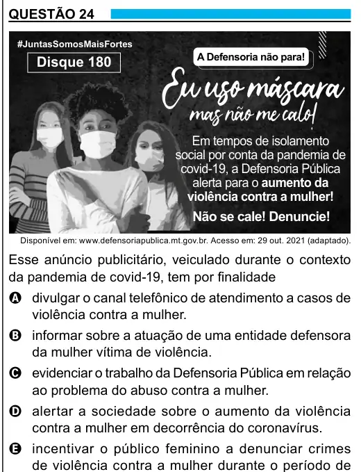 Imagem da questão 24 do ENEM 2023