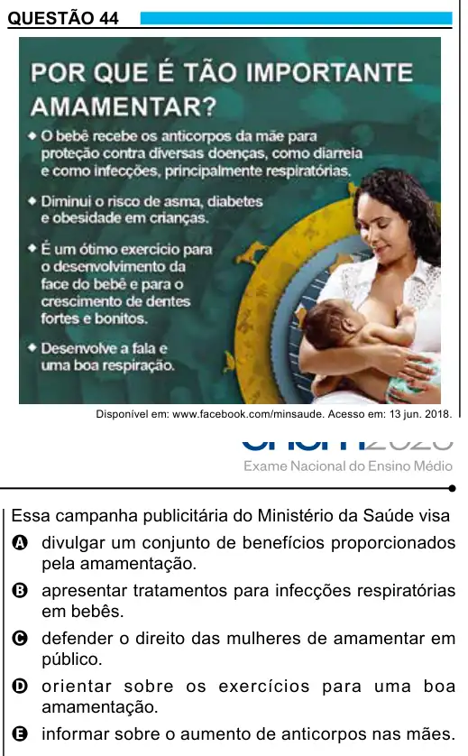 Imagem da questão 44 do ENEM 2023