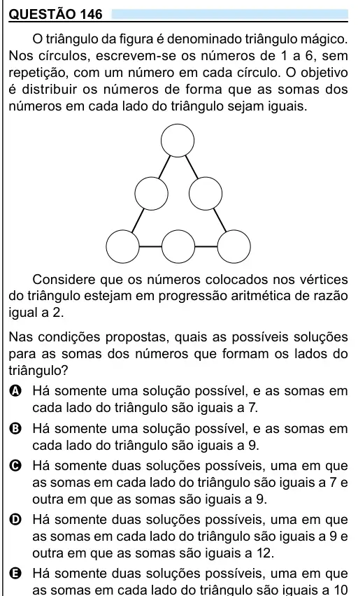 Imagem da questão 146 do ENEM 2023