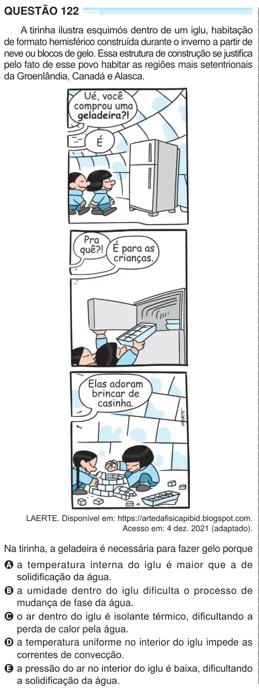 Imagem da questão 122 do ENEM 2024