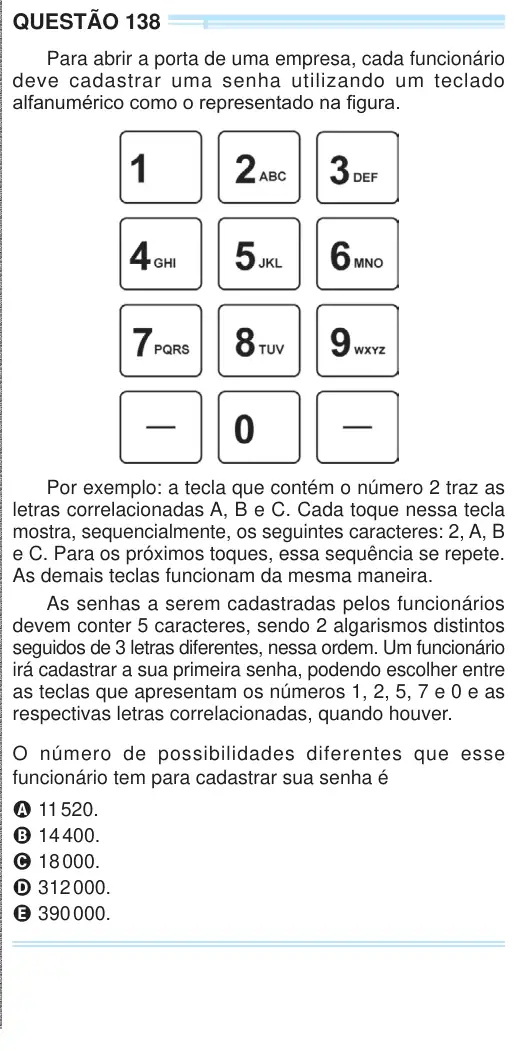 Imagem da questão 138 do ENEM 2024