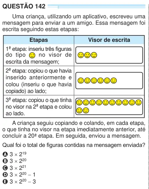 Imagem da questão 142 do ENEM 2024