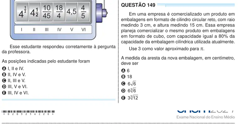 Imagem da questão 149 do ENEM 2024
