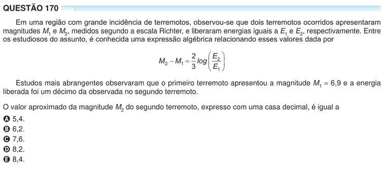 Imagem da questão 170 do ENEM 2024