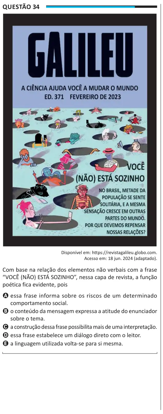 Imagem da questão 34 do ENEM 2025