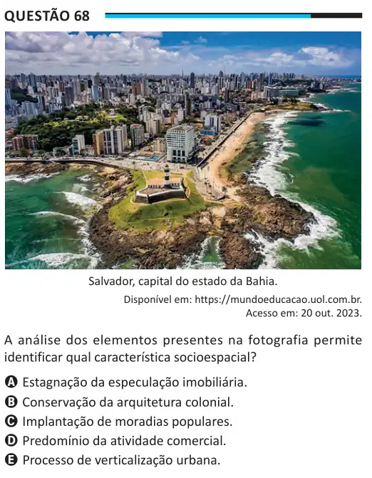 Imagem da questão 68 do ENEM 2025